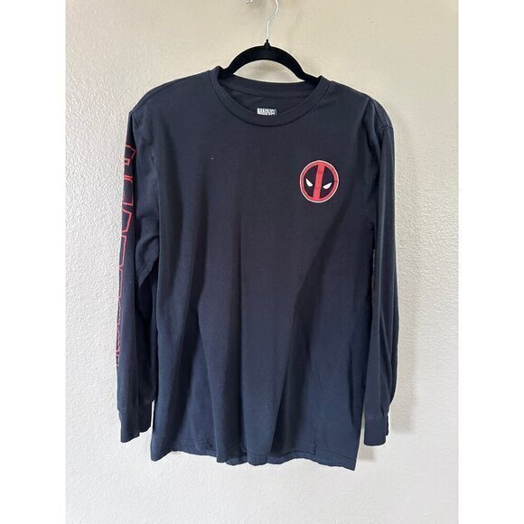 Marvel Deadpool Men's Black Long Sleeve Graphic Shirt, graphic tee, long sleeve‎ - Picture 2 of 6